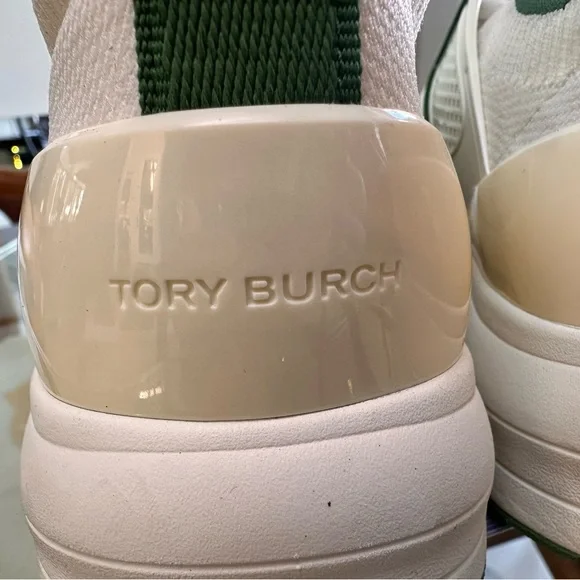 Tory Burch White and Green Athletic Shoes - Picture 4 of 9